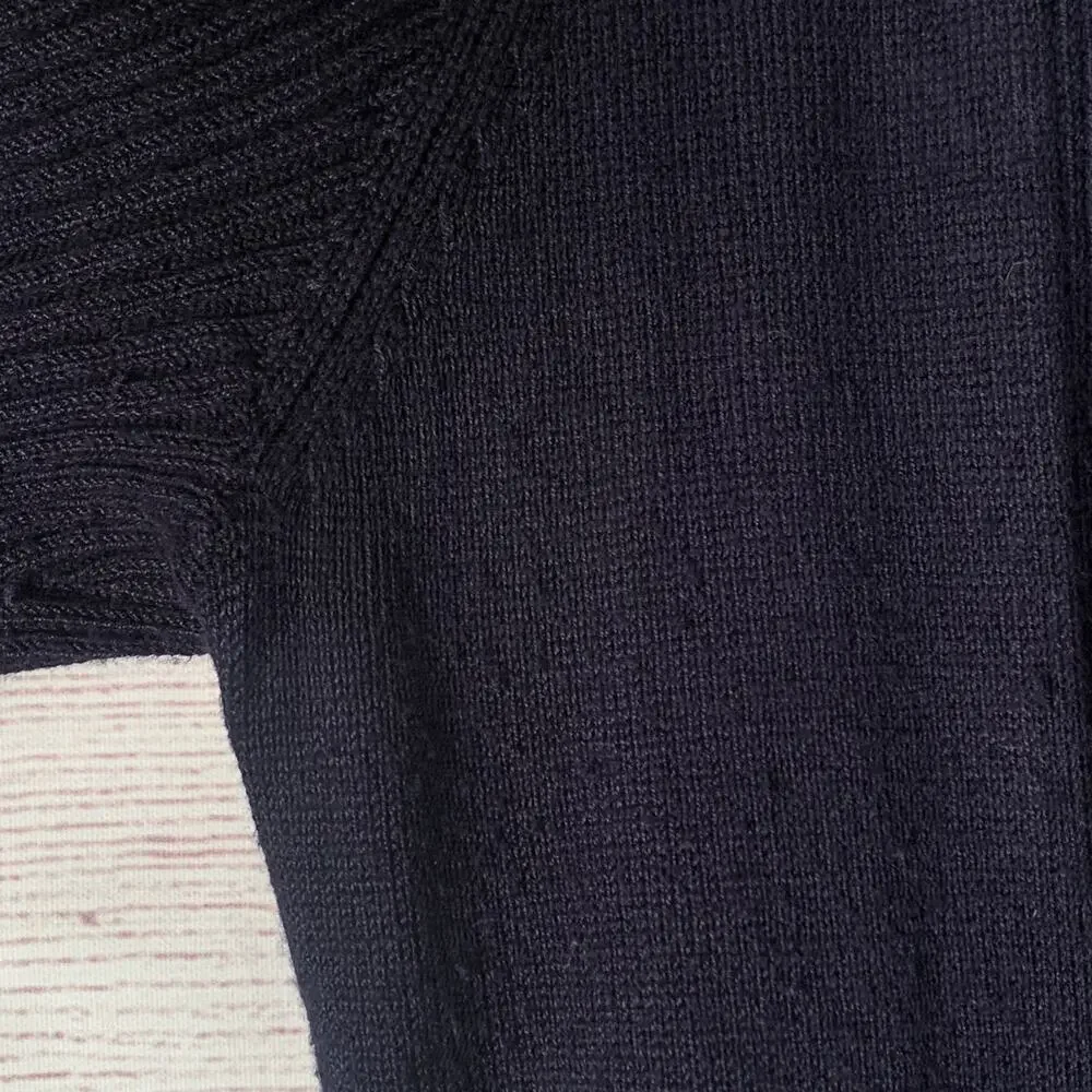 Verve Ami Navy Blue Cardigan Sweater Open Front Long Sleeves Size Small